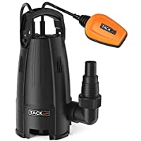 TACKLIFE Bomba de Aguas Residuales- bomba de vacío de piscina cargada de 400 W- 9000 L-H- Altura de 5 M- Profundidad de…